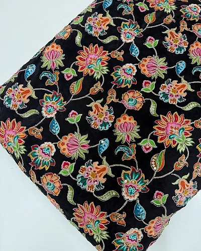 Kalamkari Blouse Fabric (Flowers Print with Positioning Work)