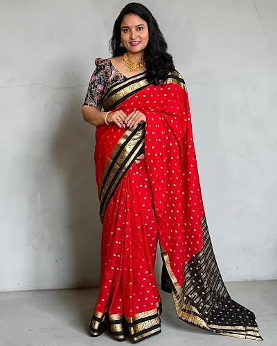 Semi Mysore Crepe (Motifs, Elephant and Mayuri Bentex Border)