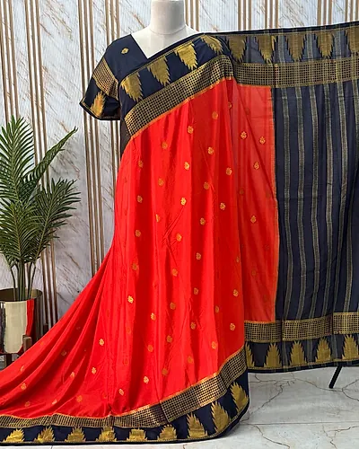 Semi Mysore Crepe (Motifs, Temple Border)