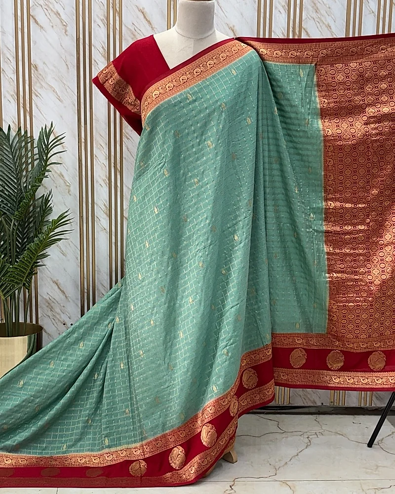Georgette (Checks & Mayuri Border) -