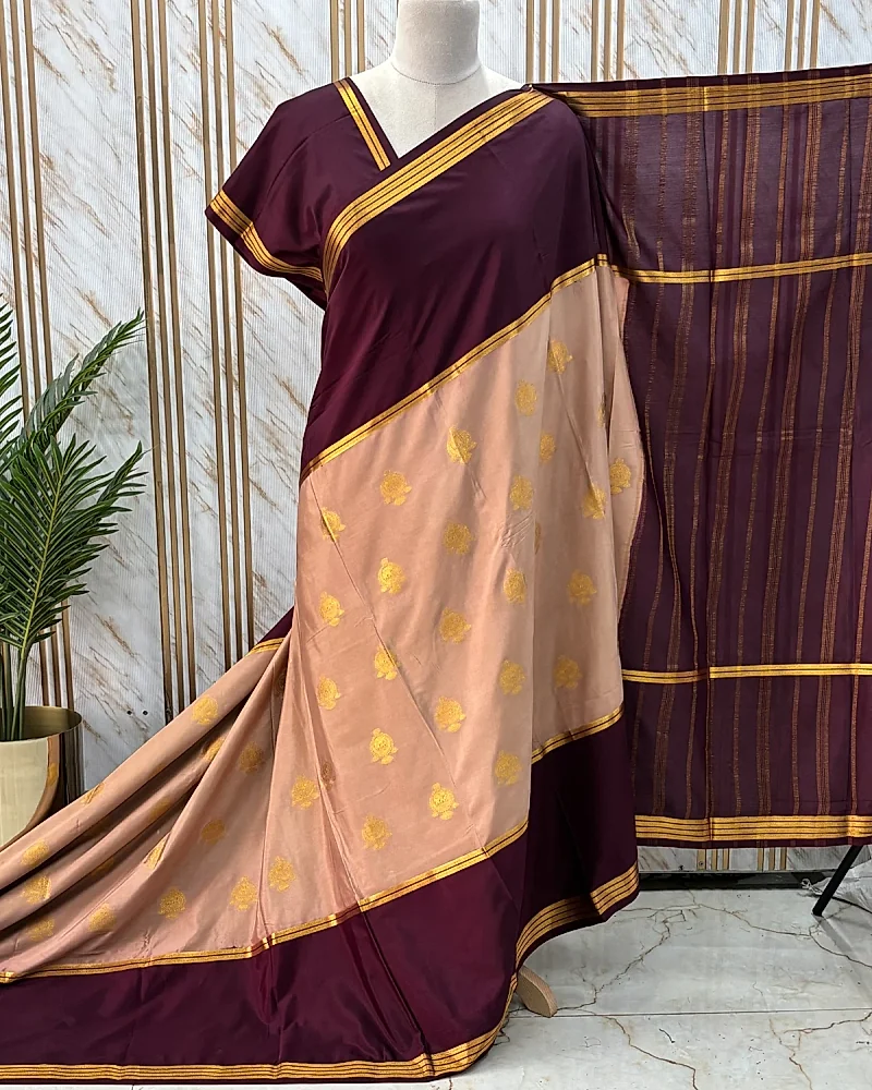 Semi Mysore Crepe (Center Jumka Elephant) -