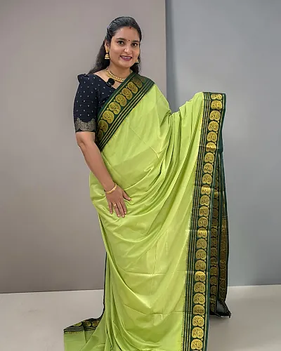Semi Mysore Crepe (Mango Border)