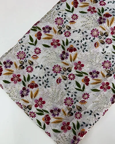 Kalamkari Blouse Fabric (Rich Floral Print with Positioning Work)