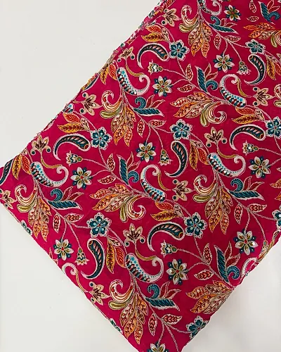 Kalamkari Blouse Fabric (Small Mangoes & Flower Rich Positioning Work)