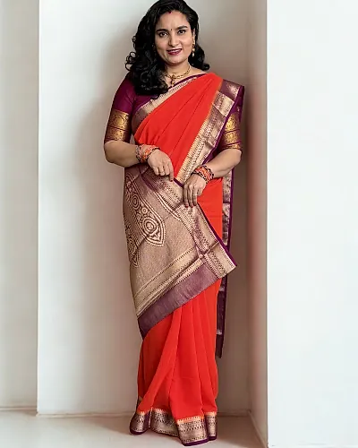 Georgette Chiffon (Mango border)