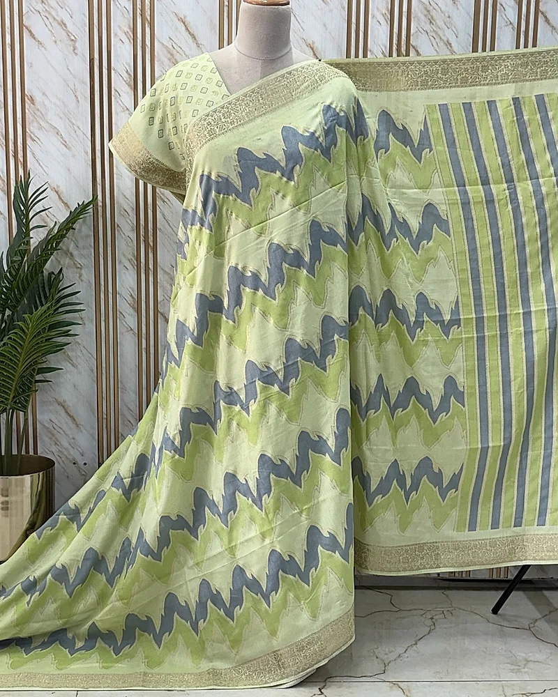 Dola Saree (Jari Border, Fancy Printed Body & Pallu) -