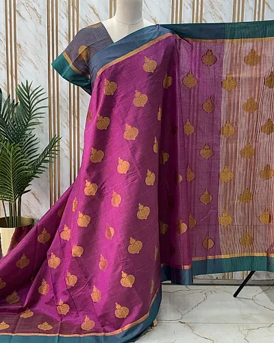 Semi Tussar (Contrast, Jumka Motifs)