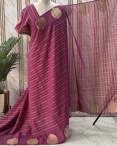 Georgette Chiffon (Borderless, Big Leaf Motifs Border)