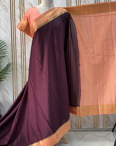 Semi Mysore Crepe (Contrast, Bentex with Floral Motifs Border)