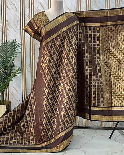 Banarasi Soft Silk (Checks & Motifs)