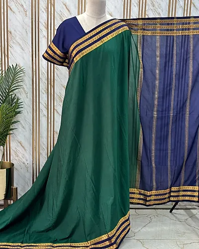 Semi Mysore Crepe (3 Lines Mango Border)