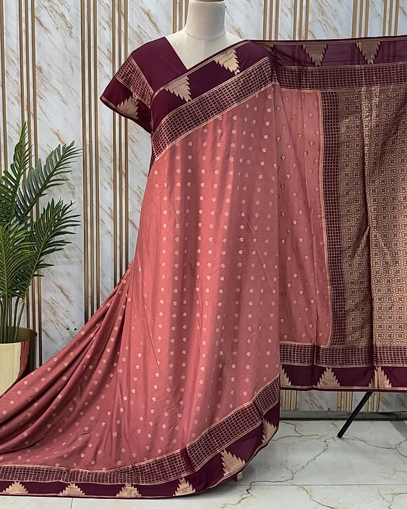 Semi Mysore Crepe (Temple Border & Grand Pallu) -