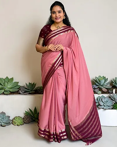 Semi Mysore Crepe (Mango Bentex Border)