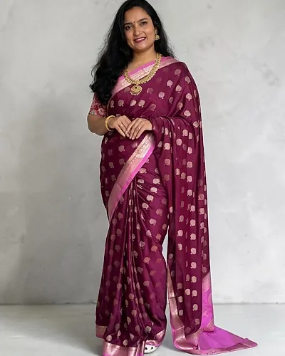 Semi Mysore Crepe (Embossed Body)