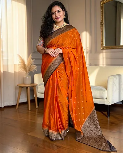 Banarasi Khadi Georgette (Floral Motifs and Mango Border)