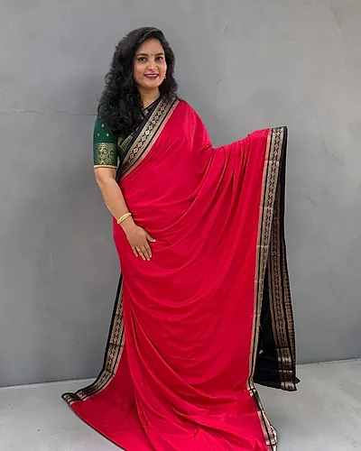 Semi Mysore Crepe (Small Mango & Diamond Border)