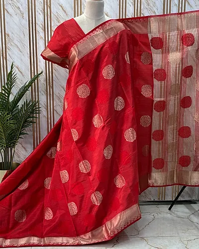 Semi Tussar (Floral Round Motifs)