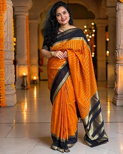 Georgette Crepe (Vertical Lines and Floral Bentex Border)