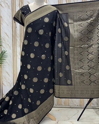 Banarasi Khaddi Georgette (Round Motifs and Sequence Work)