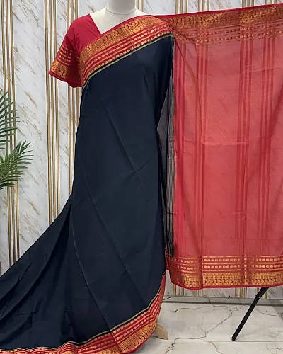 Semi Mysore Crepe (Mango and Dots Border)