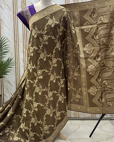Banarasi Viscose Saree (Jaal, Contrast Blouse)